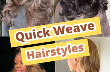 Quick weave hairstyles with sleek bob, curly layers, and natural finish styled for an easy low-maintenance look