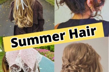 Summer hairstyles with beach waves, braids, and easy updo styled for a heat-proof look