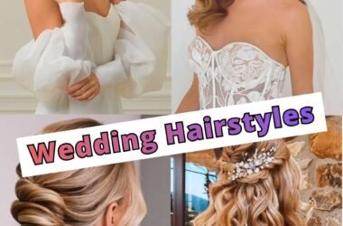 Wedding hairstyle ideas featuring elegant bridal updo with soft waves and romantic finish