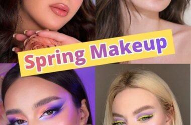Spring makeup looks featuring soft glam with dewy skin and pastel eyeshadow for a fresh radiant finish