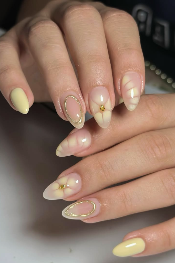 butter yellow summer nails soft pastel nail color trendy manicure