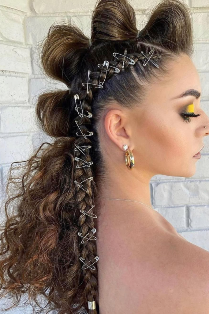 Clip stacked hairstyle trendy aesthetic festival hair idea