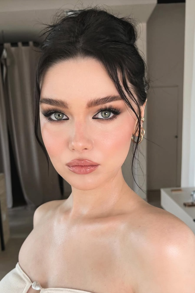 coquette blush makeup with heavy blush draping and soft glowing skin