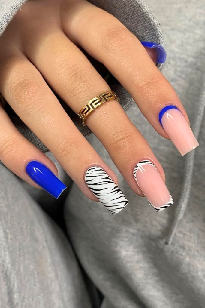 glossy cobalt blue nails bold classic nail design