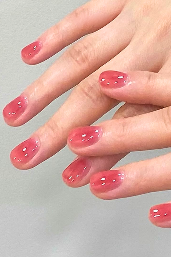 jelly gloss nails sheer transparent summer manicure trendy nail design