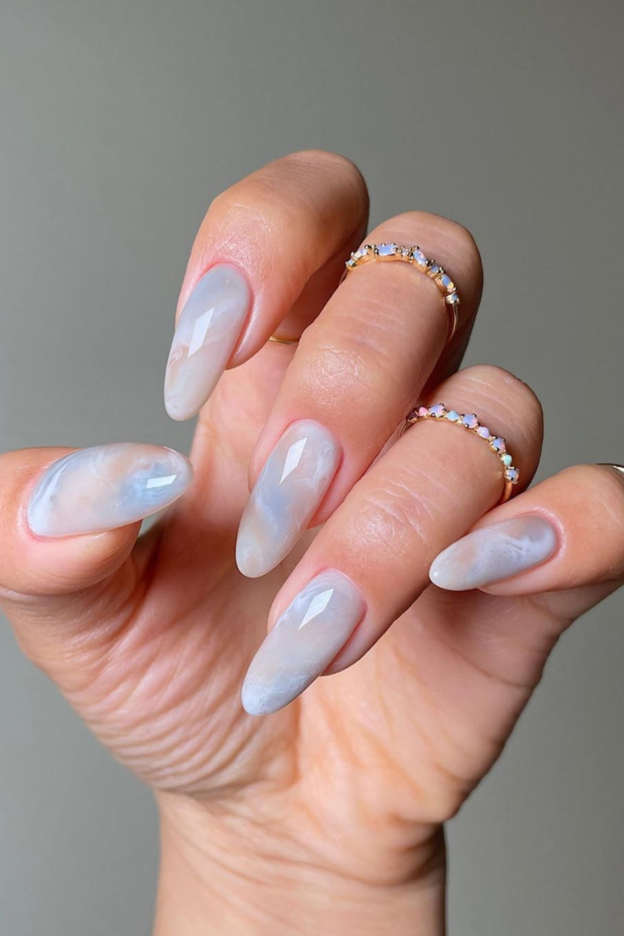 marble stone effect nails natural texture summer manicure elegant nail design