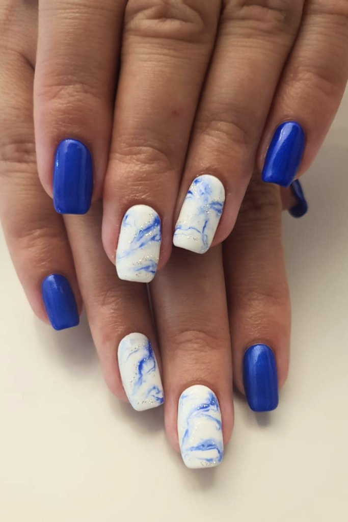 marble nails elegant swirl stone effect nail art