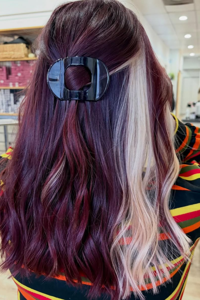 Chocolate cherry hidden hair color for brunettes