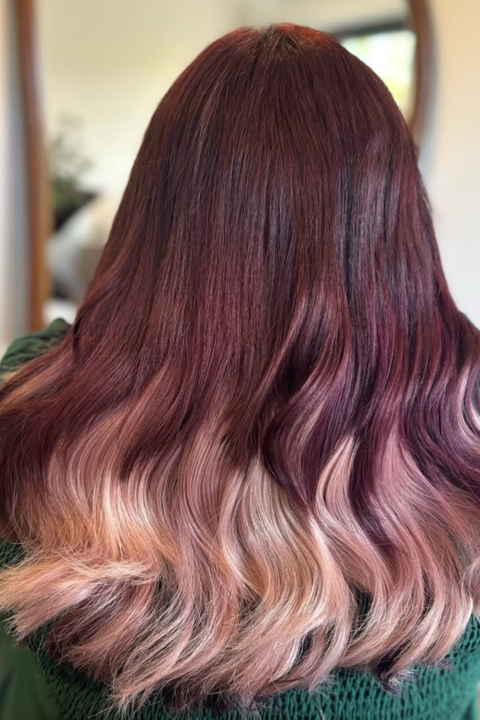 Cinnamon cherry wig with soft glam wave texture