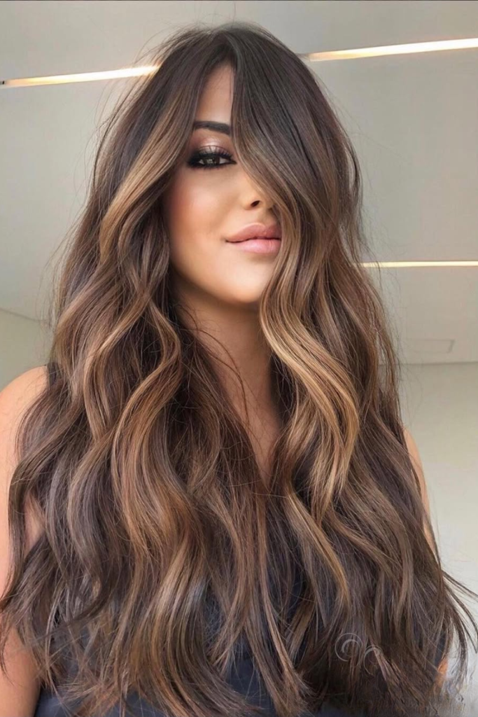Elegant brunette ombre wig with warm glossy depth
