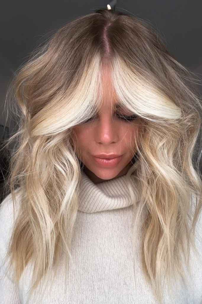 Face-framing blonde ombre wig with dimensional highlights