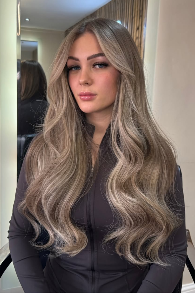 Linen blonde hair with soft beige tones