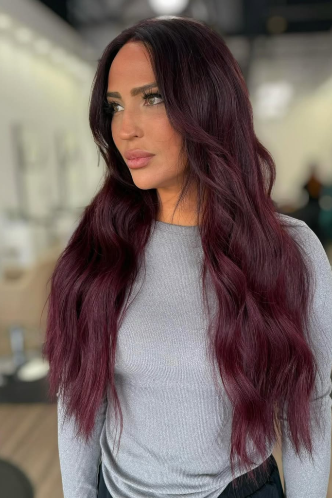 Mulberry brunette wig with glossy dimensional movement