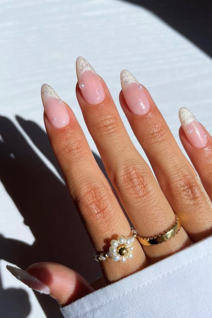 Pearl finish manicure with soft luxury shine