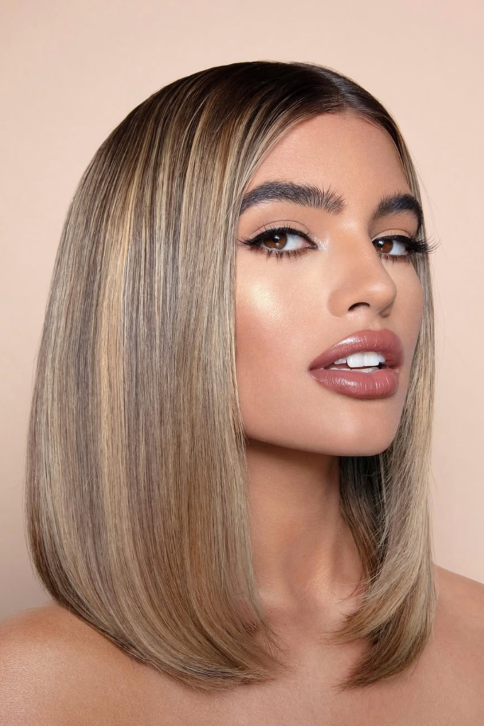 Quiet luxury brunette wig with polished soft dimension