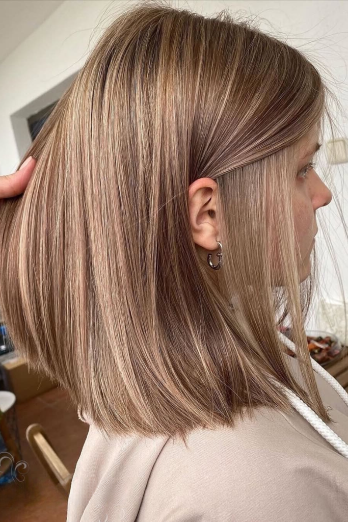 Soft shadow root blonde hair with depth