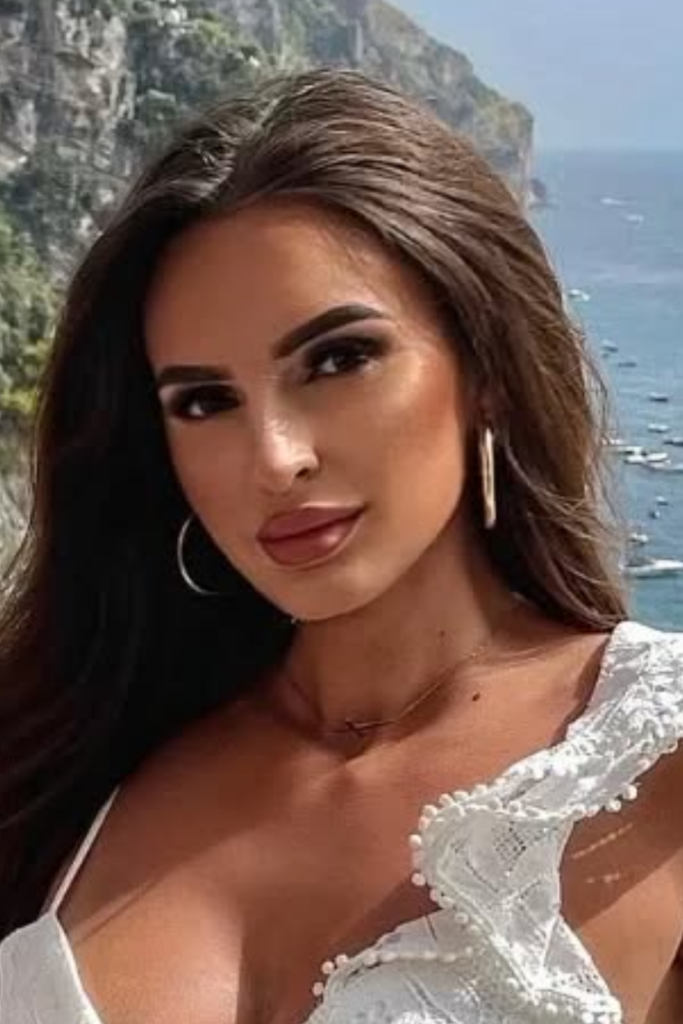 Vacation glam makeup with radiant skin and peach blush