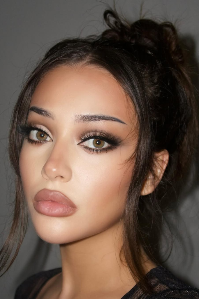 Espresso bronze makeup with rich brown eyeshadow