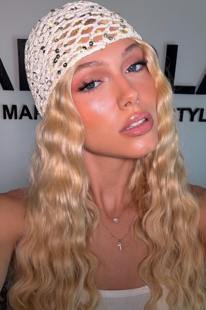 Luxury vacation makeup with luminous skin and soft glam eyes