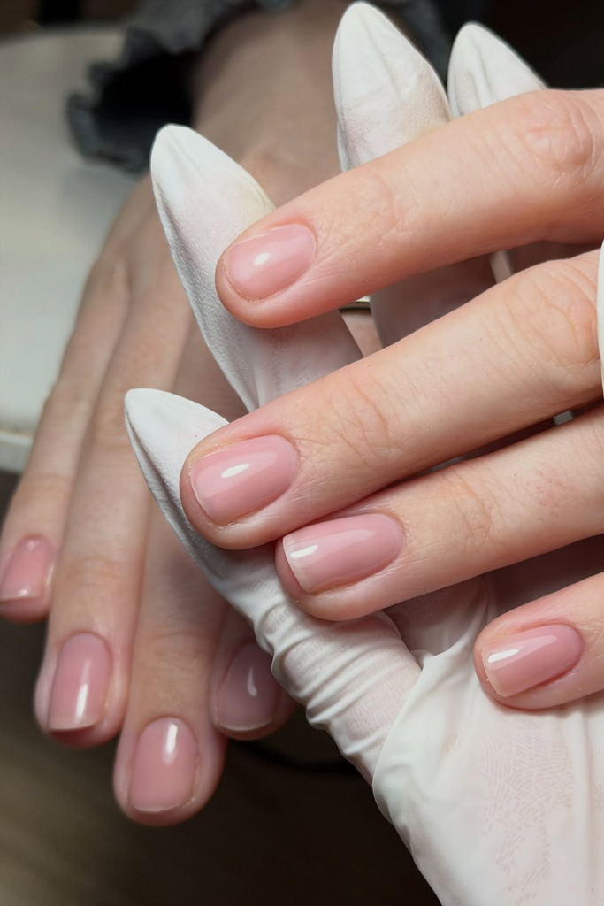 Invisible nails with natural polished look