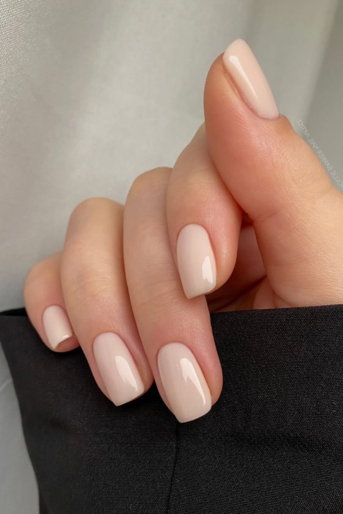 Cashmere nails with warm taupe manicure