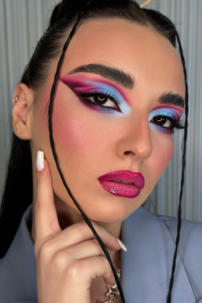 Burgundy eyeliner design adding depth and sophistication to eye makeup