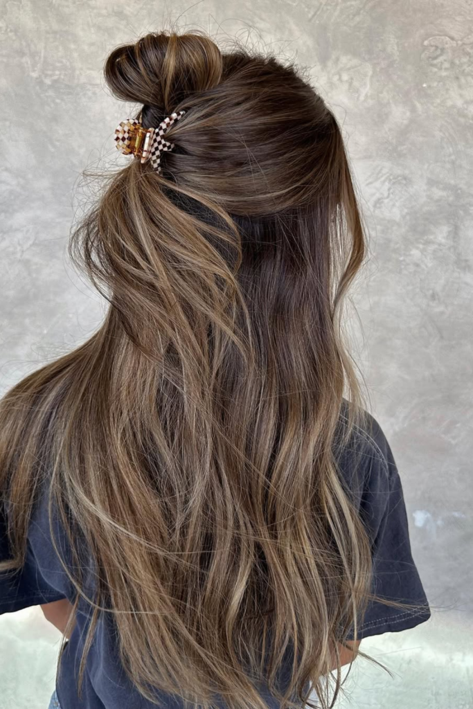 Easy claw clip twist hairstyle for warm weather