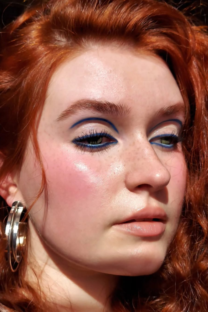 Negative space patriotic eye makeup look