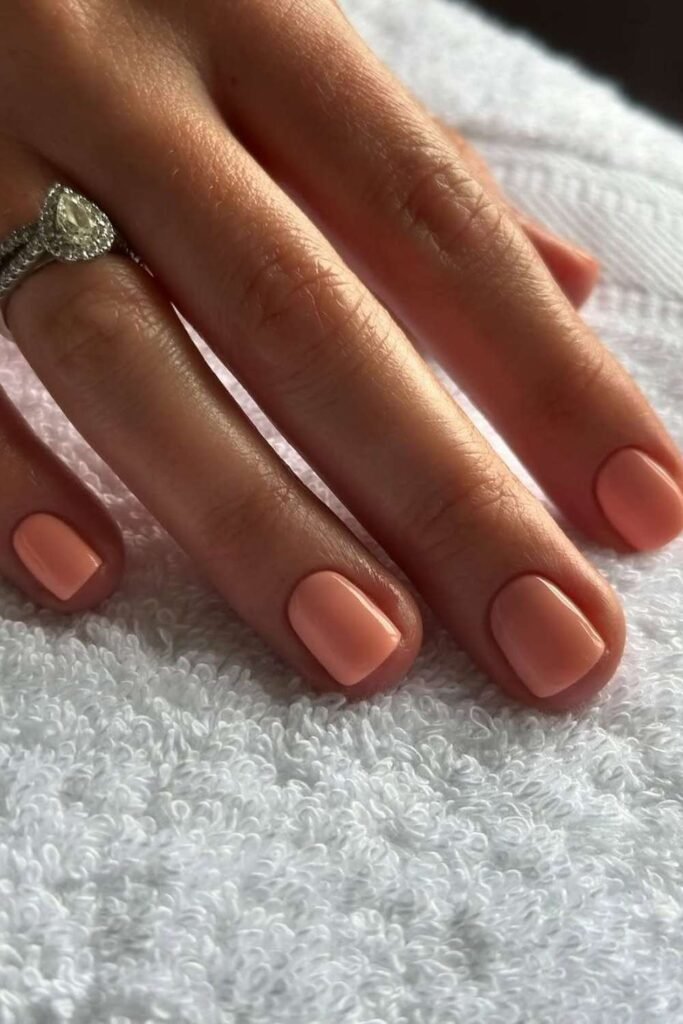 Peach sorbet nails with fresh summer nail color