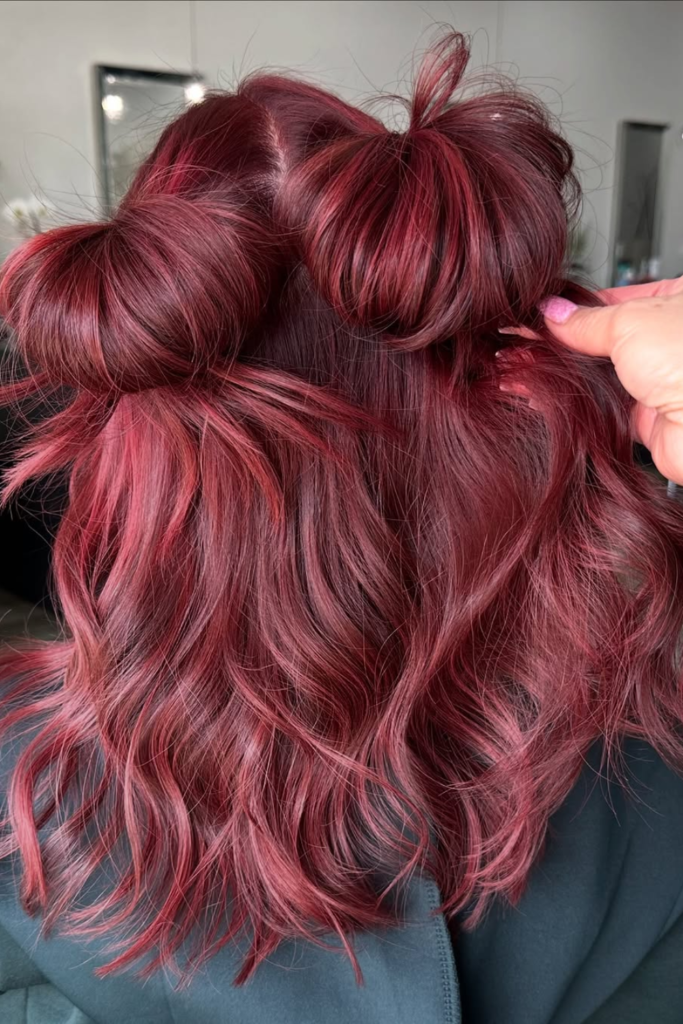 Textured space buns with festival-inspired style