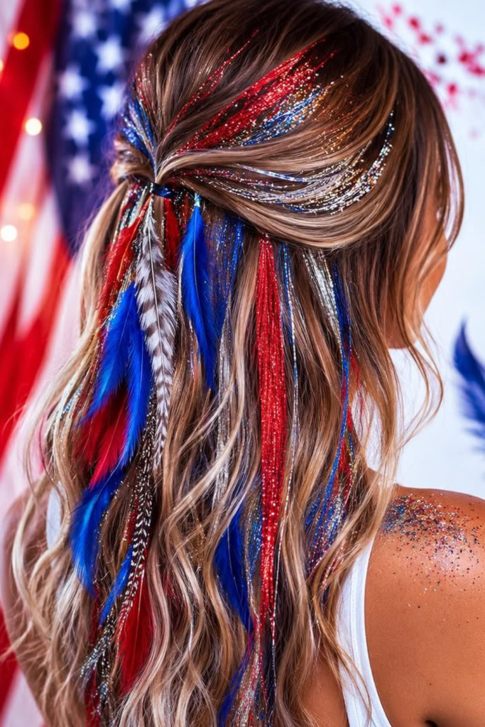Ponytail with subtle hair tinsel accents