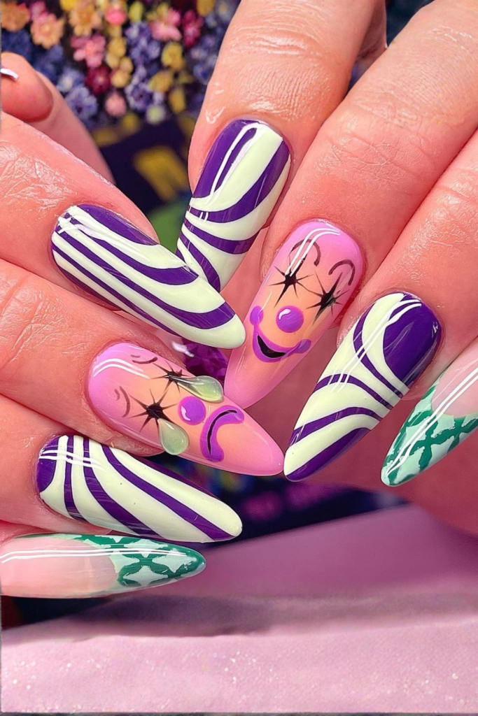 Bold monochromatic manicure with vibrant saturated nail colors
