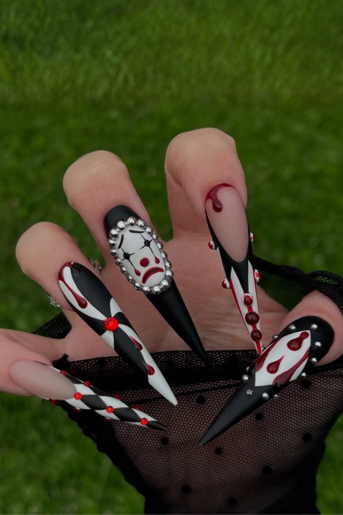 Fashion-inspired manicure with avant-garde editorial nail art